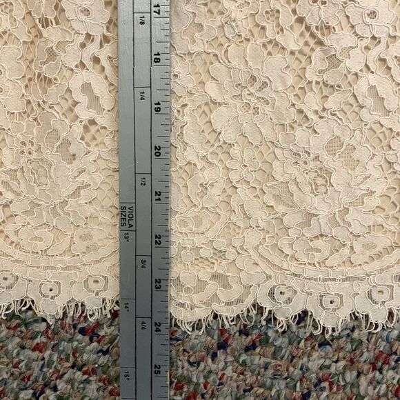 J. Crew Cream Lace Keyhole Ruffle Neck Sleeveless Blouse Size XS - Picture 9 of 14